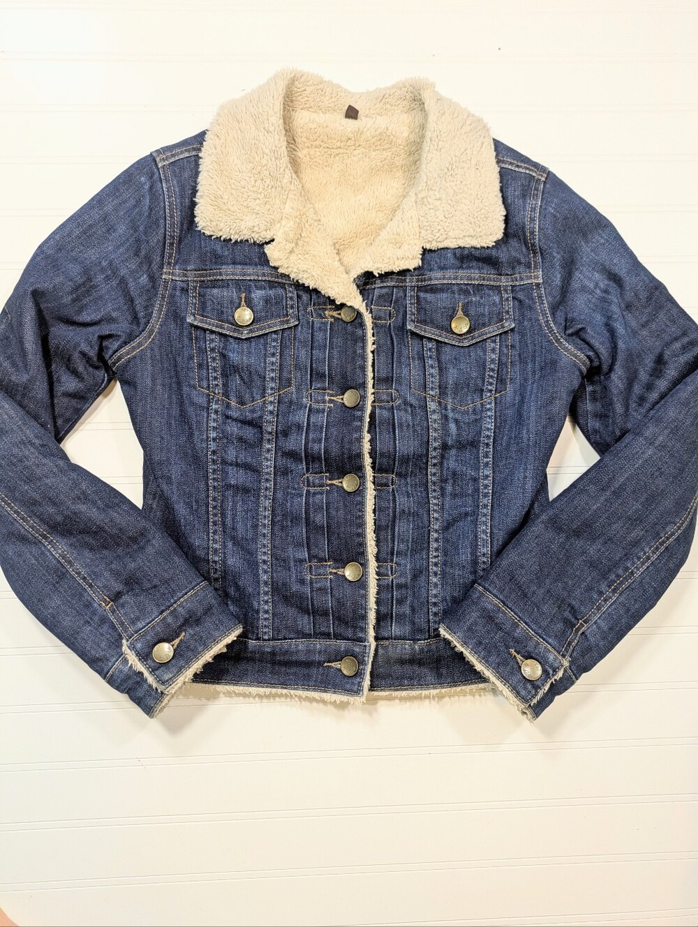 Kut From The Kloth Sherpa Lined Fitted Denim Barn Jacket